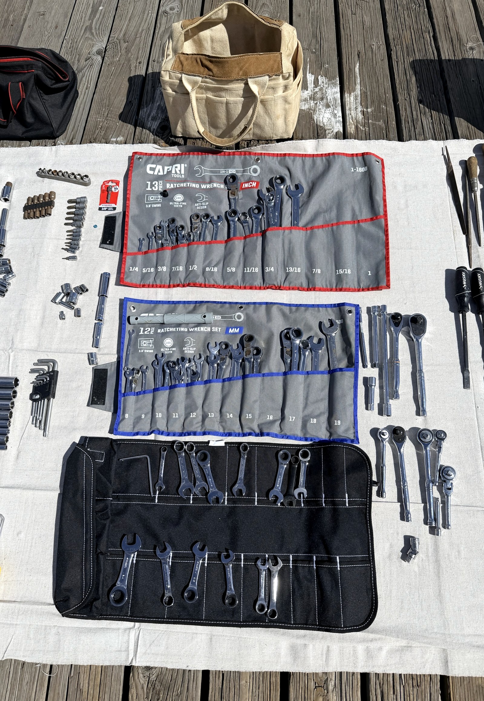 Tool Bag C laid out on deck